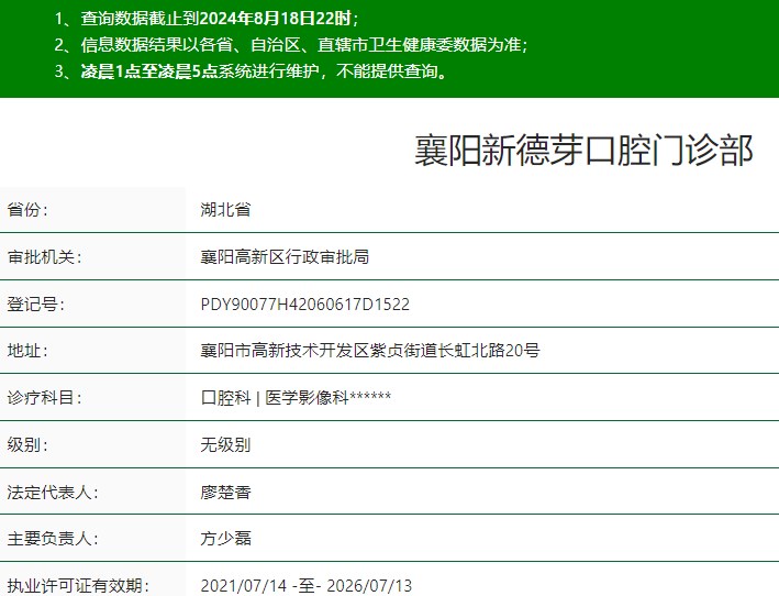 襄陽新德芽口腔門診部