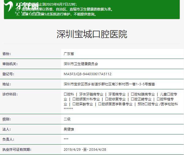 深圳寶城口腔正規(guī)資質(zhì)