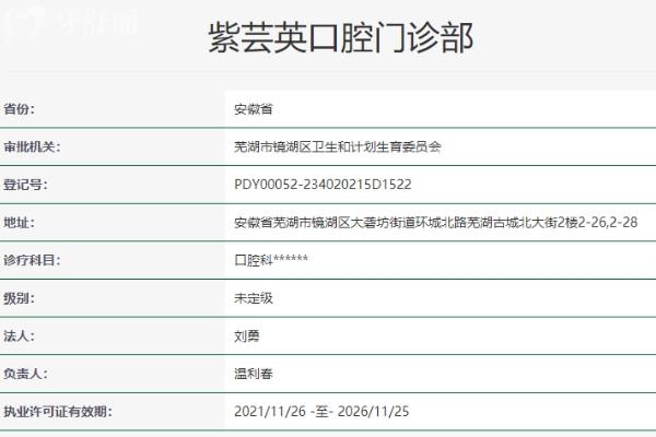 蕪湖紫蕓英口腔門診部