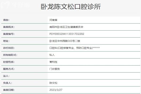 南陽陳文松口腔