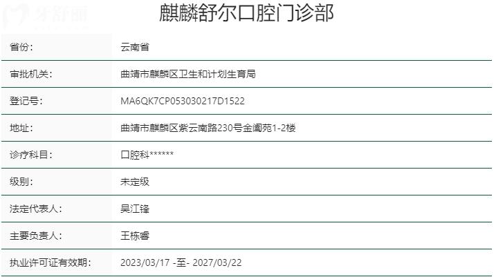 曲靖舒爾口腔資質(zhì)