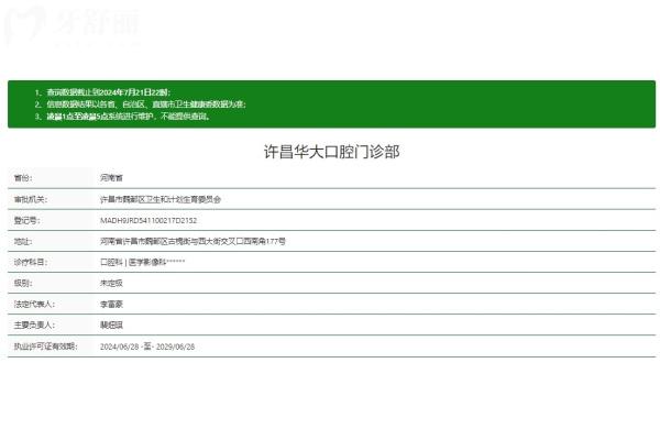 許昌華大口腔門診部正規(guī)嗎