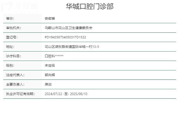 馬鞍山華城口腔門診部正規(guī)靠譜嗎