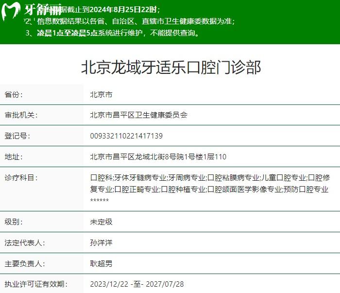 北京牙適樂口腔資質(zhì)