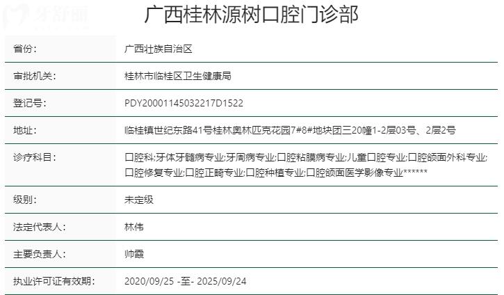 桂林源樹口腔資質(zhì)