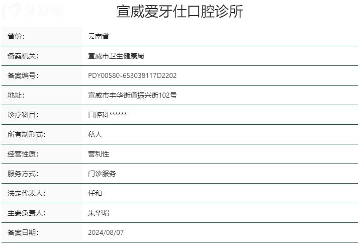 云南曲靖宣威市愛牙仕口腔資質(zhì)