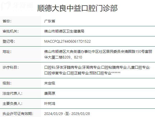 佛山中益口腔醫(yī)院怎么樣?從醫(yī)院資質