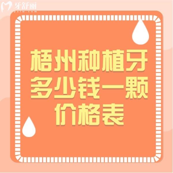 梧州種植牙多少錢一顆價格表，冬文口腔6500+榮德口腔4500+價格不坑人